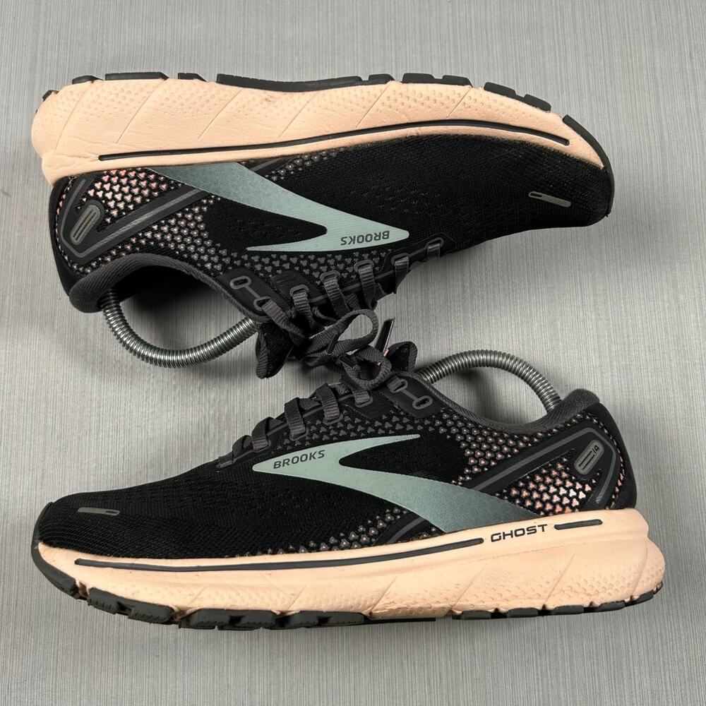 Brooks Ghost 14 Womens B Black Peach Running Shoes Sneakers 1203561B026 US 8